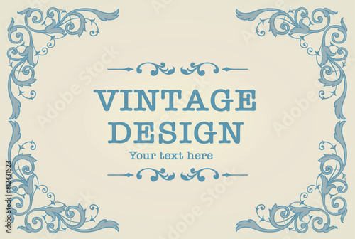 アンティークなフレームデザイン・テンプレート。ベクター素材