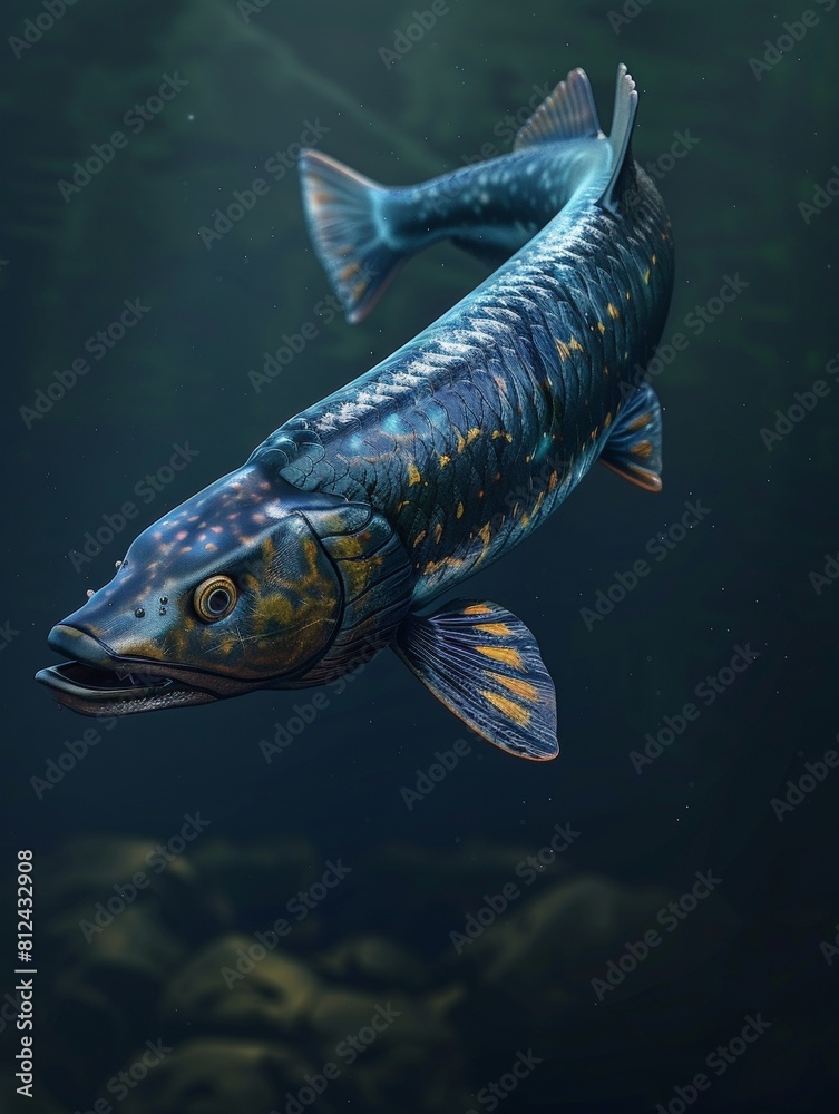 Fototapeta premium Mighty Pike Predator 3D Illustration 