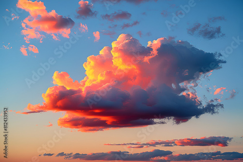 Cloud the evening sky at sunset