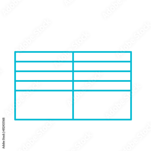 Simple accordion style data table layout template,vector
