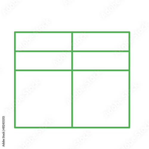 Simple accordion style data table layout template,vector
