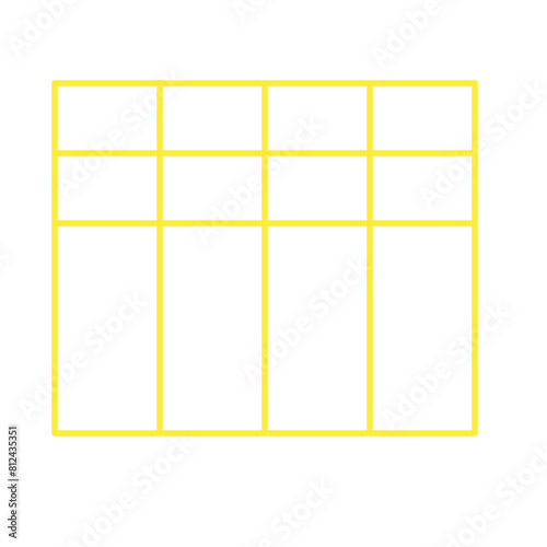 Simple accordion style data table layout template,vector