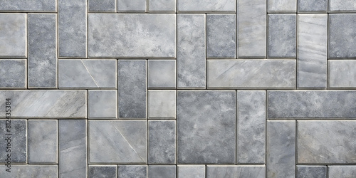Gray grey stone concrete terrace slabs, patio tiles floor texture background banner