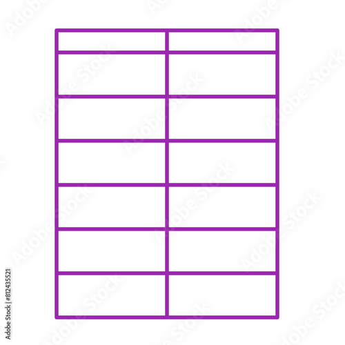Simple accordion style data table layout template,vector