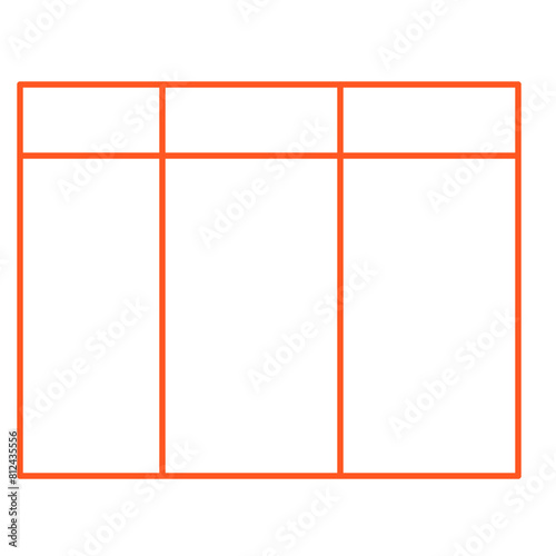 Simple accordion style data table layout template,vector