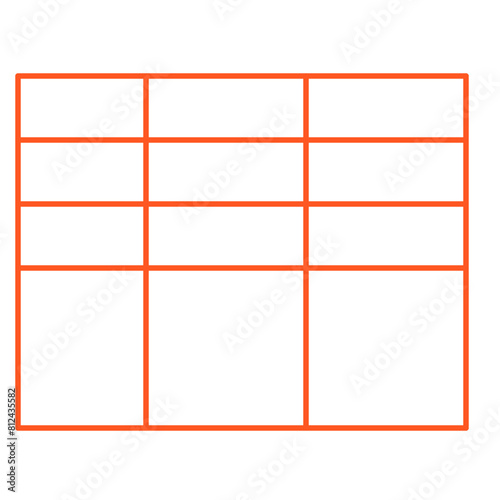 Simple accordion style data table layout template,vector