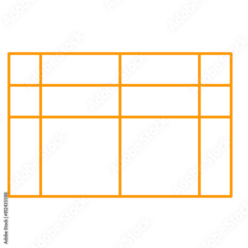 Simple accordion style data table layout template,vector