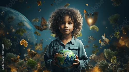 A person promoting environmental education for children on Earth Day.