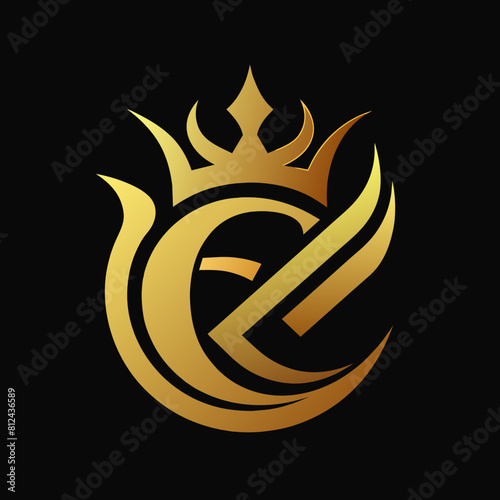 Golden Unique regal golden royal, Letter "E" in capitals, business Logo Vector, Luxury, premium style logo, elegant vector logo, consistency in each shape, perfect logo