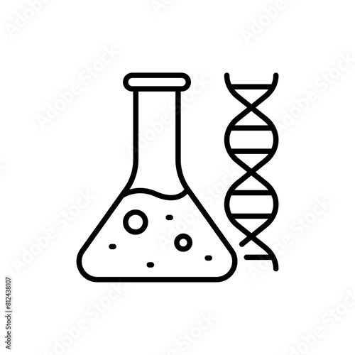 DNA test outline icons, minimalist vector illustration ,simple transparent graphic element .Isolated on white background