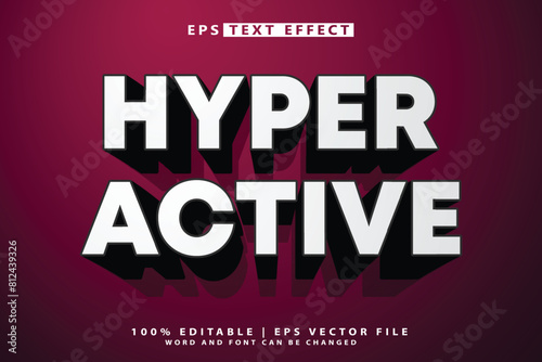 Vector 3d text editable hyper active
