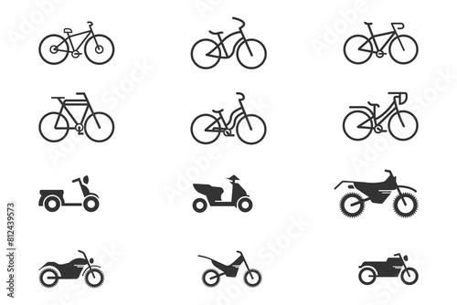 Motorcycle and bicycle Transport Icon