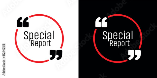 special report on white background	