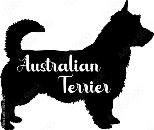  Australian Terrier. Dog silhouette dog breeds logo dog monogram vector