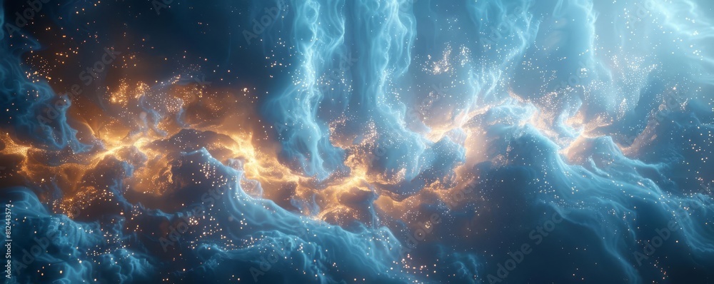 A surreal visualization of a network diagram made entirely of water vapor and clouds, with pulses of light representing data traveling through time A surreal visualization of a network diagram made entirely of water vapor and clouds, with pulses of light representing data traveling through time
