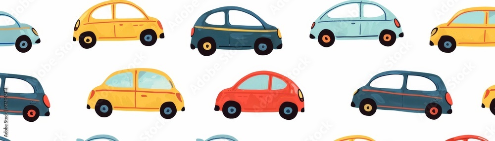 cute car pattern on white background cute car pattern on white background