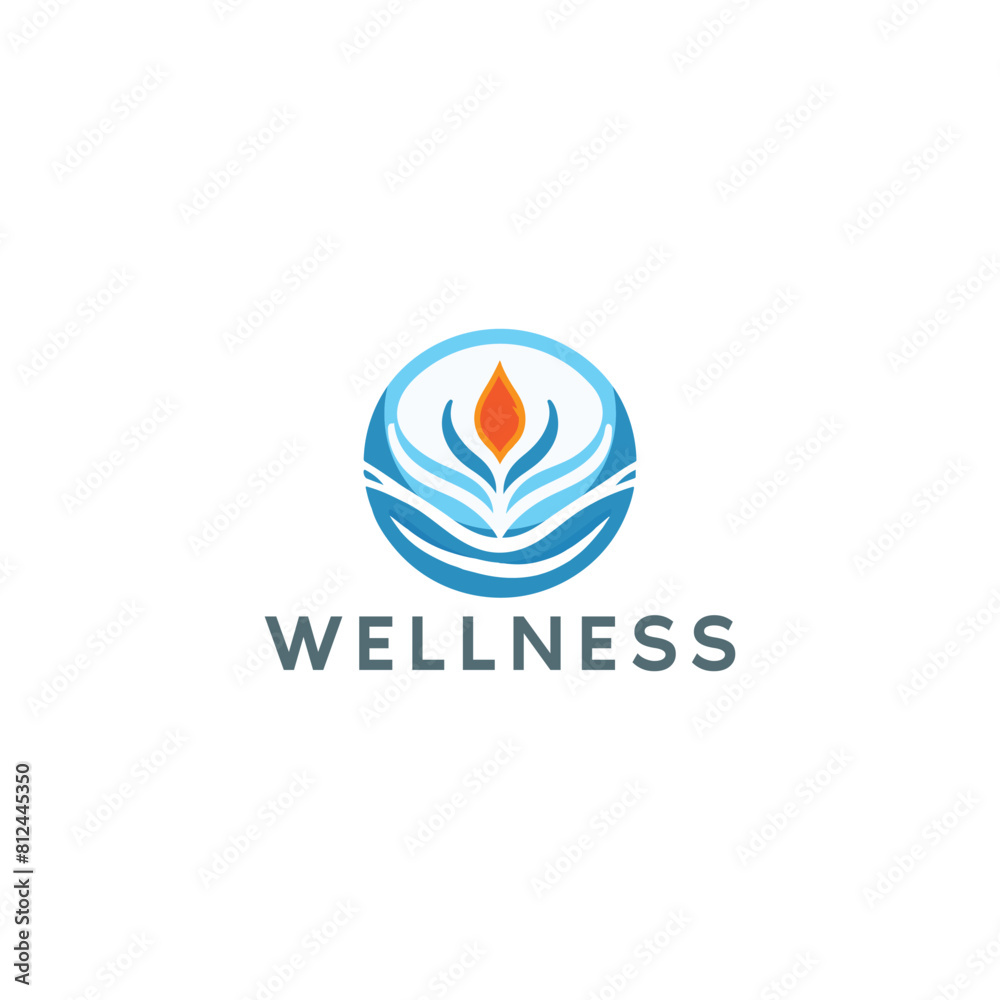 wellness logo design vector, wellness logo. yoga logo. spiritual logo