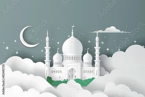 Plakat w ramie arabic mosque silhouette magic background or backdrop