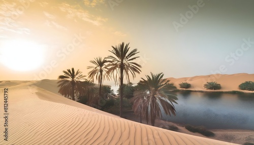 Oasis Paradise  palm trees  desert oasis  serene