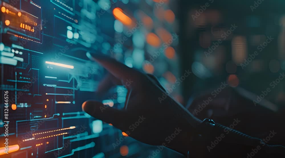 human hand touching technology screen human hand touching technology screen