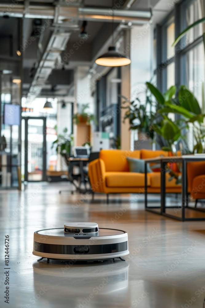 Cleaning robot in office space Cleaning robot in office space