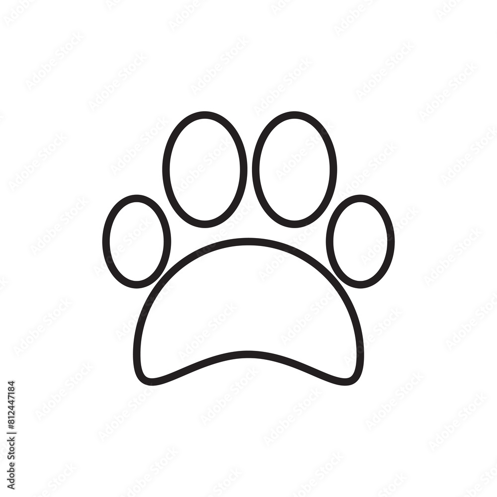 Paw line icon, animal foot print outline vector illustration on white backgroound..eps Paw line icon, animal foot print outline vector illustration on white backgroound..eps
