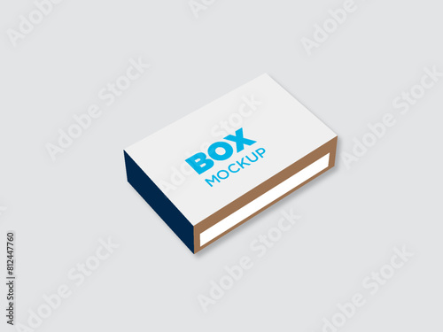 Realistic cardboard package box mockup with white background.