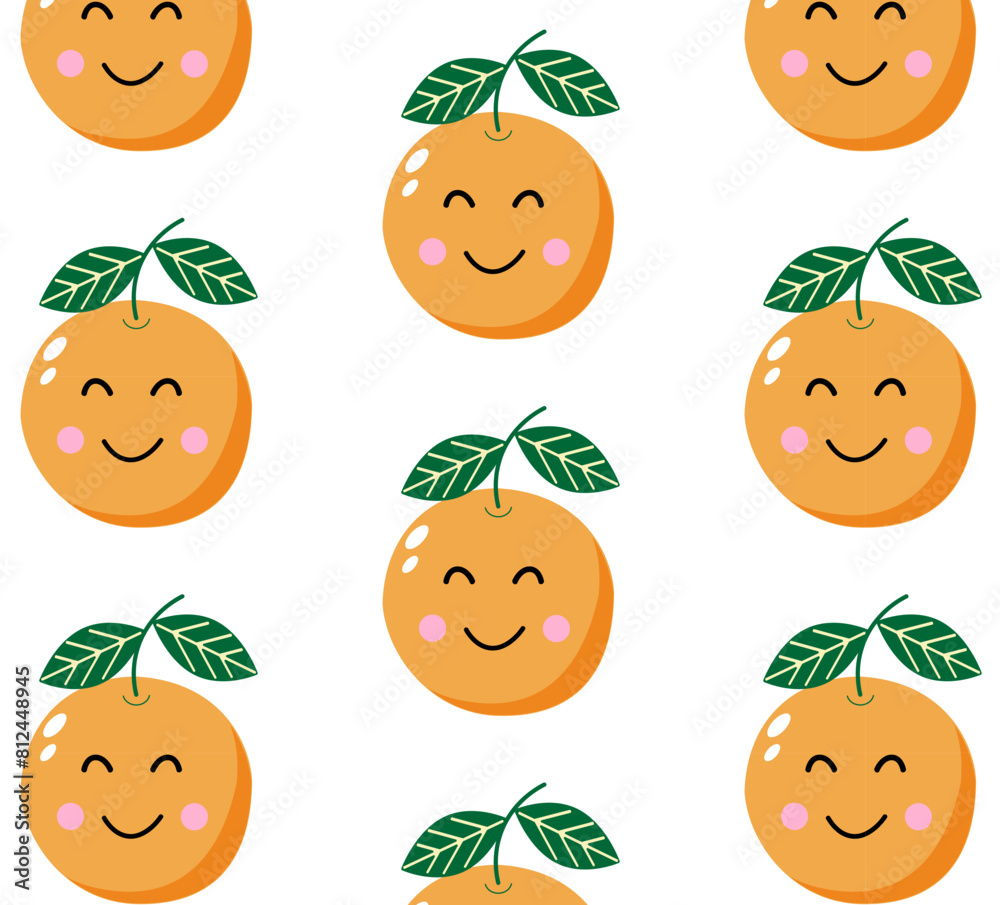 Orange fruit summer vector seamless pattern. Orange fruit summer vector seamless pattern.