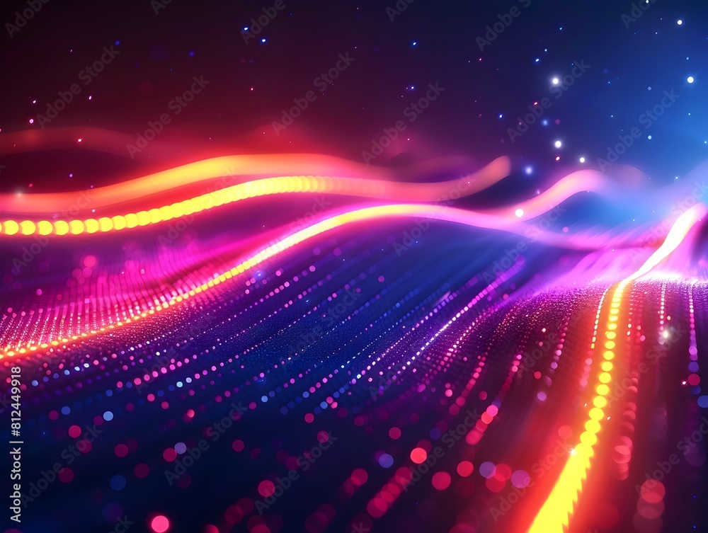 Glowing Neon Waves on Dark Background Futuristic Luxury Tech Concept Glowing Neon Waves on Dark Background Futuristic Luxury Tech Concept