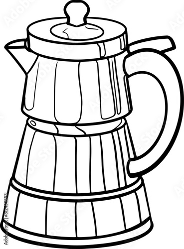 graphic illustration of a coffee kettle in close-up on a white background