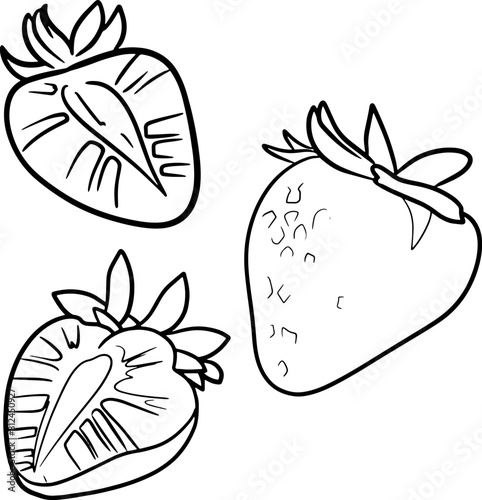 illustration of a strawberry graphic on a white background