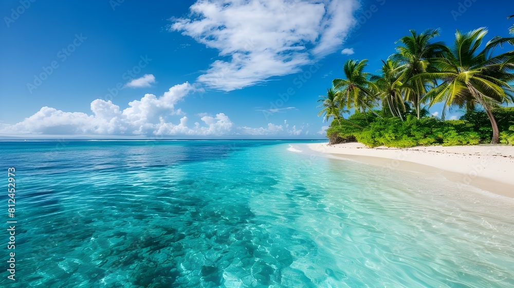 Fototapeta premium Beautiful beach and sea landscape background