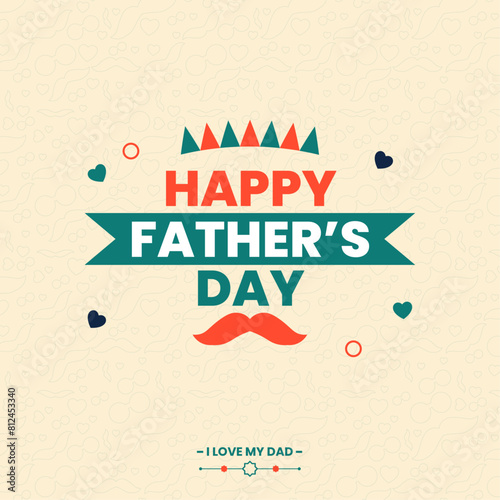 Happy father's day post design template. Vector Illustration
