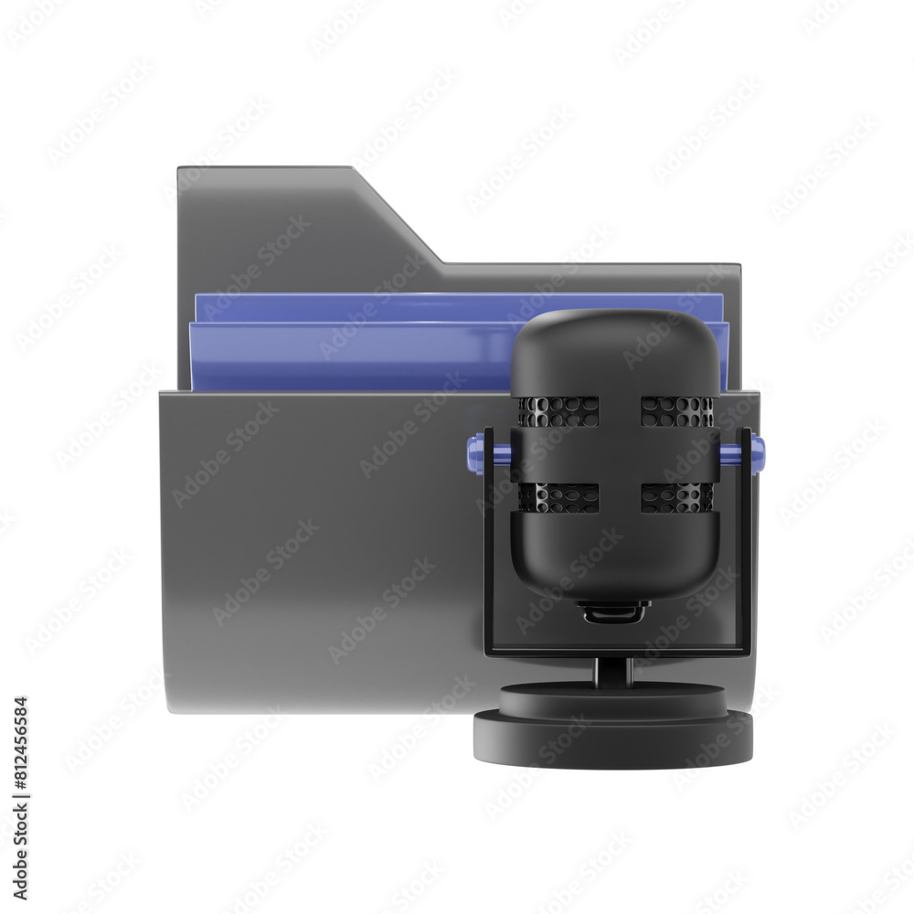 voice folder 3d icon and illustration voice folder 3d icon and illustration