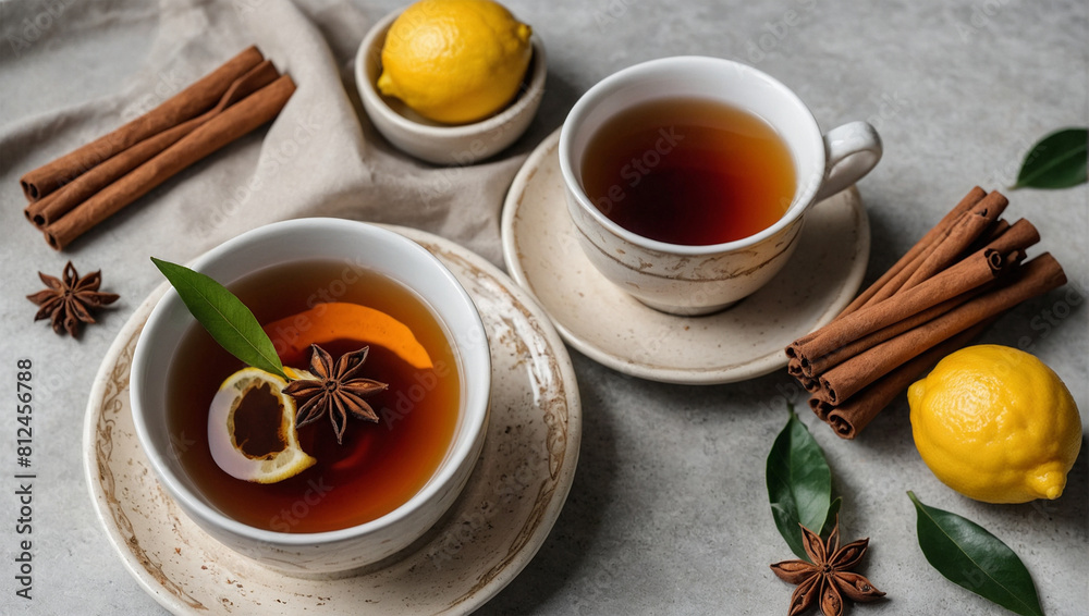 tea and cinnamon a cup of herbal tea tea and cinnamon a cup of herbal tea