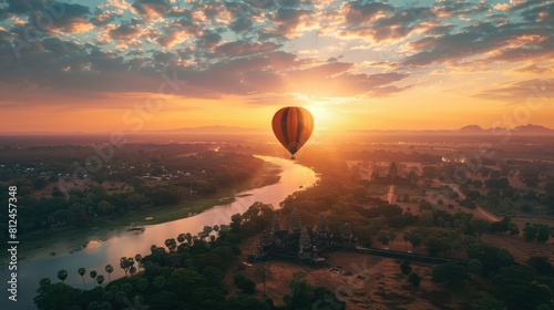 photograph of Take a balloon ride to see Bagan Pagoda, Burma photo