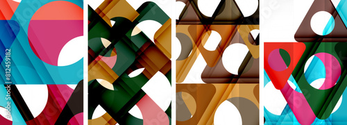 Abstract background set featuring captivating triangles. Harmonious blend of geometry and style, these designs bring modern flair