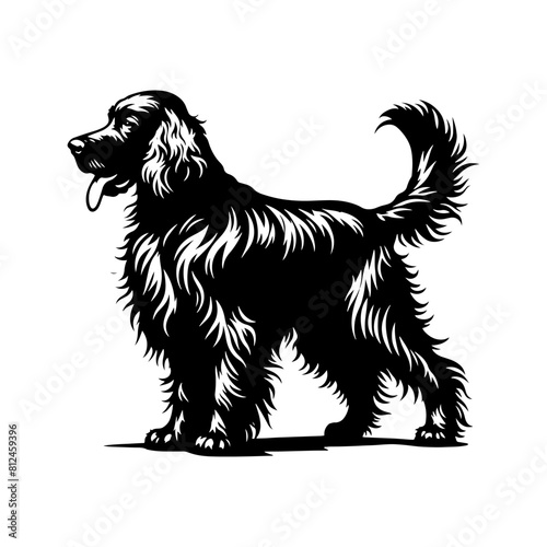 Irish Setter Dog Silhouette - Elegance and Strength Captured in Minimalist Form- Minimalist Irish Setter Dog Vector- Irish Setter Dog Illustration.