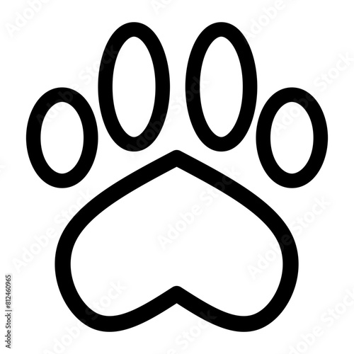 dog paw icon sign design element