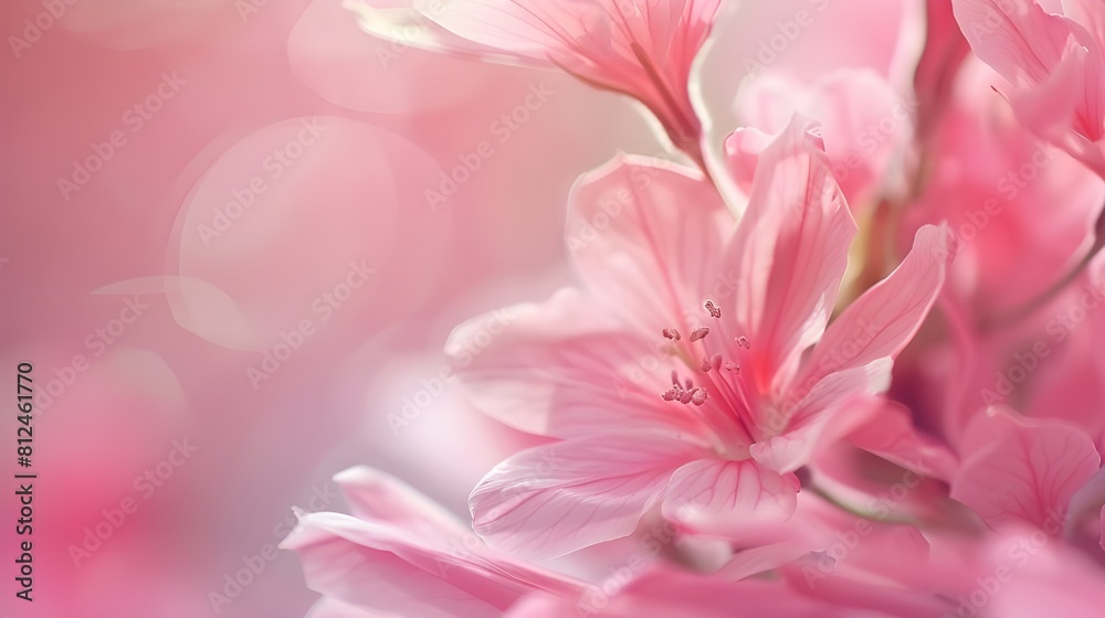 Delicate Pink Flower: A Soft Embrace on a Blurred Background Delicate Pink Flower: A Soft Embrace on a Blurred Background