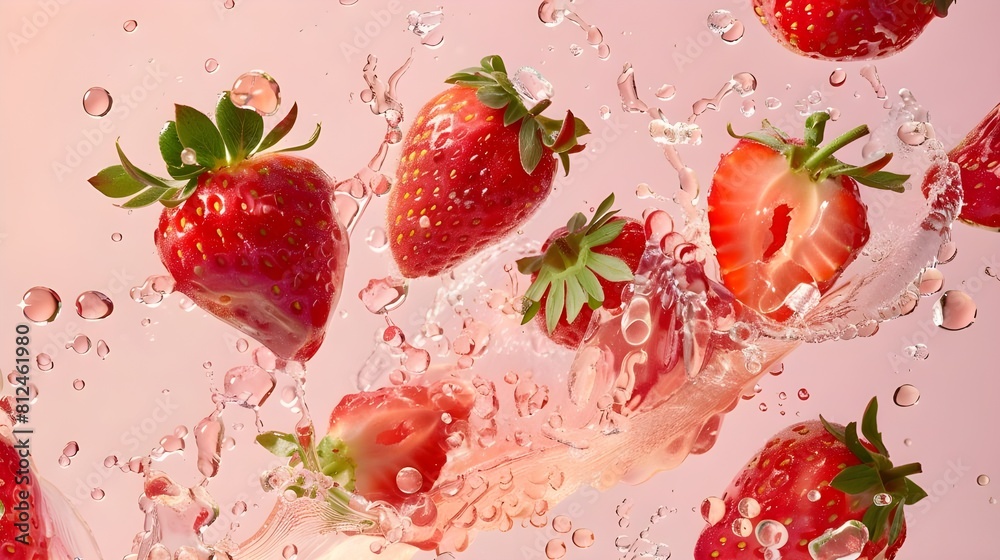 Juicy Strawberry Splash: Nature's Refreshing Burst Juicy Strawberry Splash: Nature's Refreshing Burst