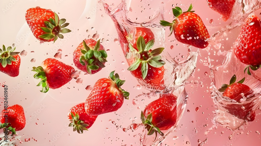 Juicy Strawberry Splash: Nature's Refreshing Burst Juicy Strawberry Splash: Nature's Refreshing Burst