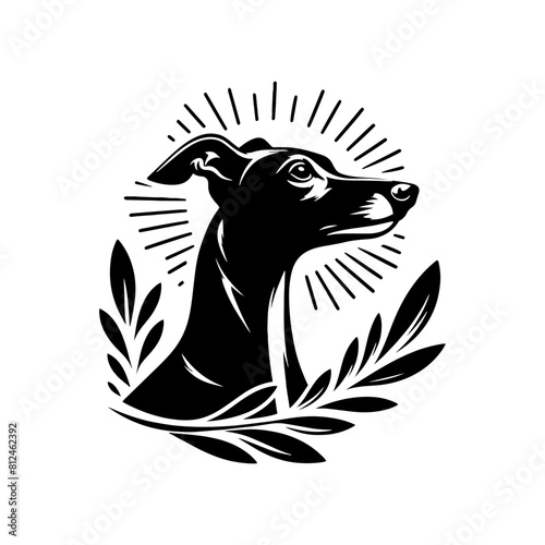 Italian Greyhound Silhouette - Graceful Lines Capture the Beauty and Speed of this Elegant Breed- Italian Grey Hound Illustration- minimalist Italian grey hound vector.