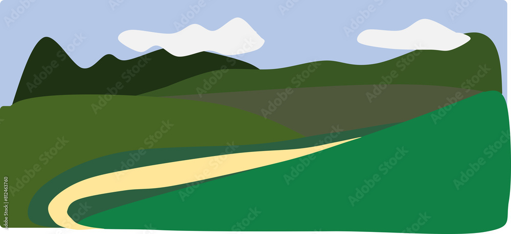 Obraz premium 田舎のイラスト