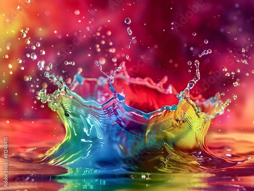 'Vivid Liquid Dance' is an art print that captures the mesmerizing beauty of a dynamic water splash