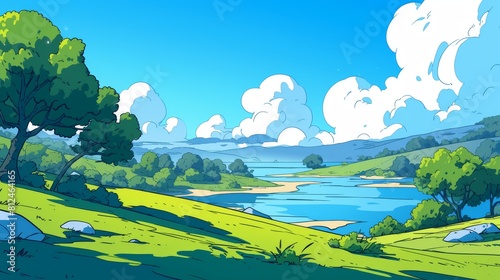 Refreshingly beautiful landscape cartoons suitable for web use inspiration with moonscapes