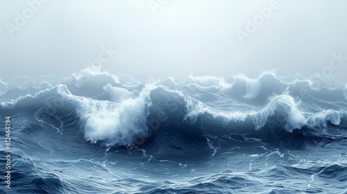 Cutout of an ocean wave cresting, illustrating marine majesty © DZMITRY