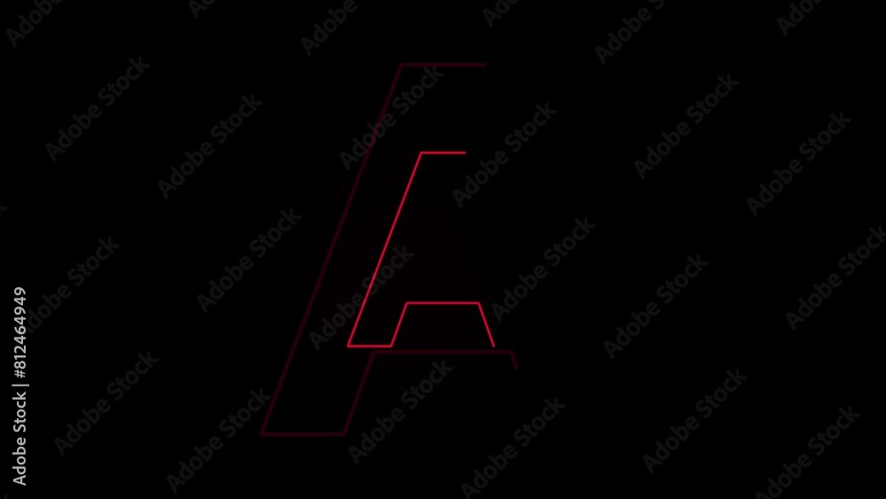 Trendy alphabet letter C animation with a glowing neon light effect on a solid black background. Trendy alphabet letter C animation with a glowing neon light effect on a solid black background.