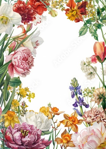 A colorful flower arrangement with a white background