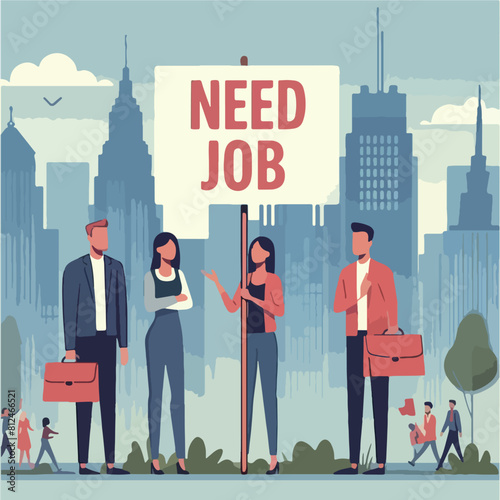 layoff Dismissed man looking for work Job loss unemployment because of the economic downturn